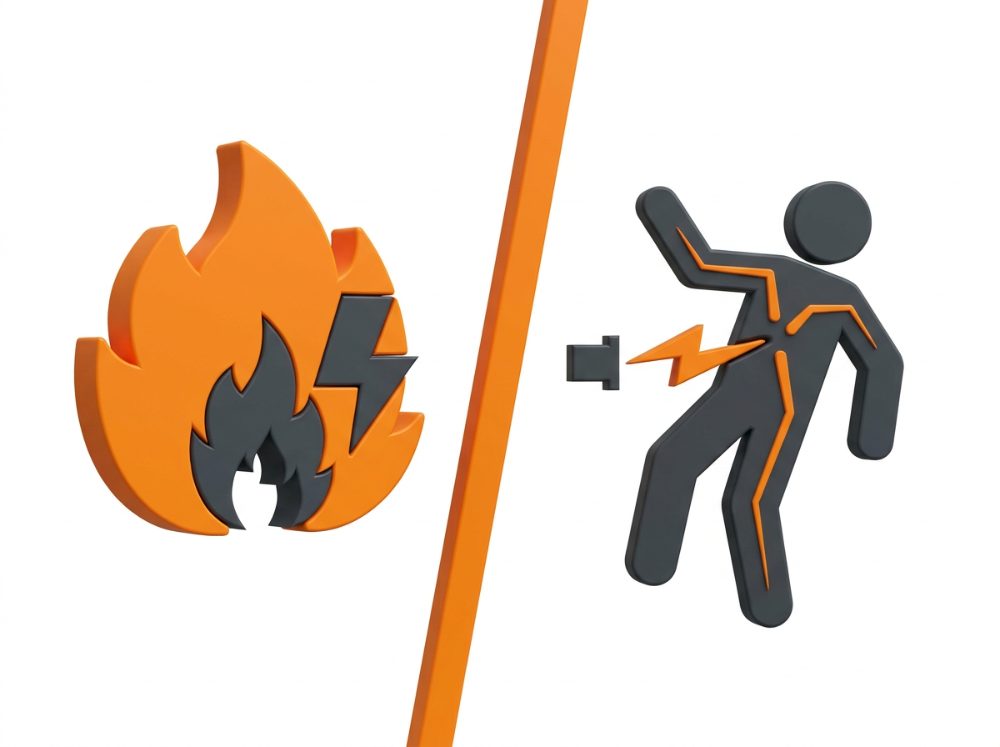 Arco vs. choque eléctrico